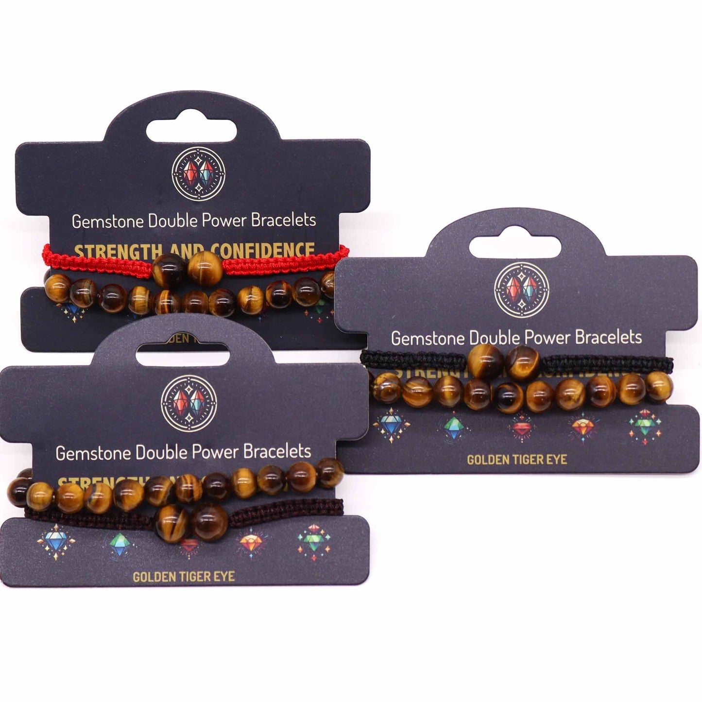 Edelstein Doppelpower Armbänder Tigerauge