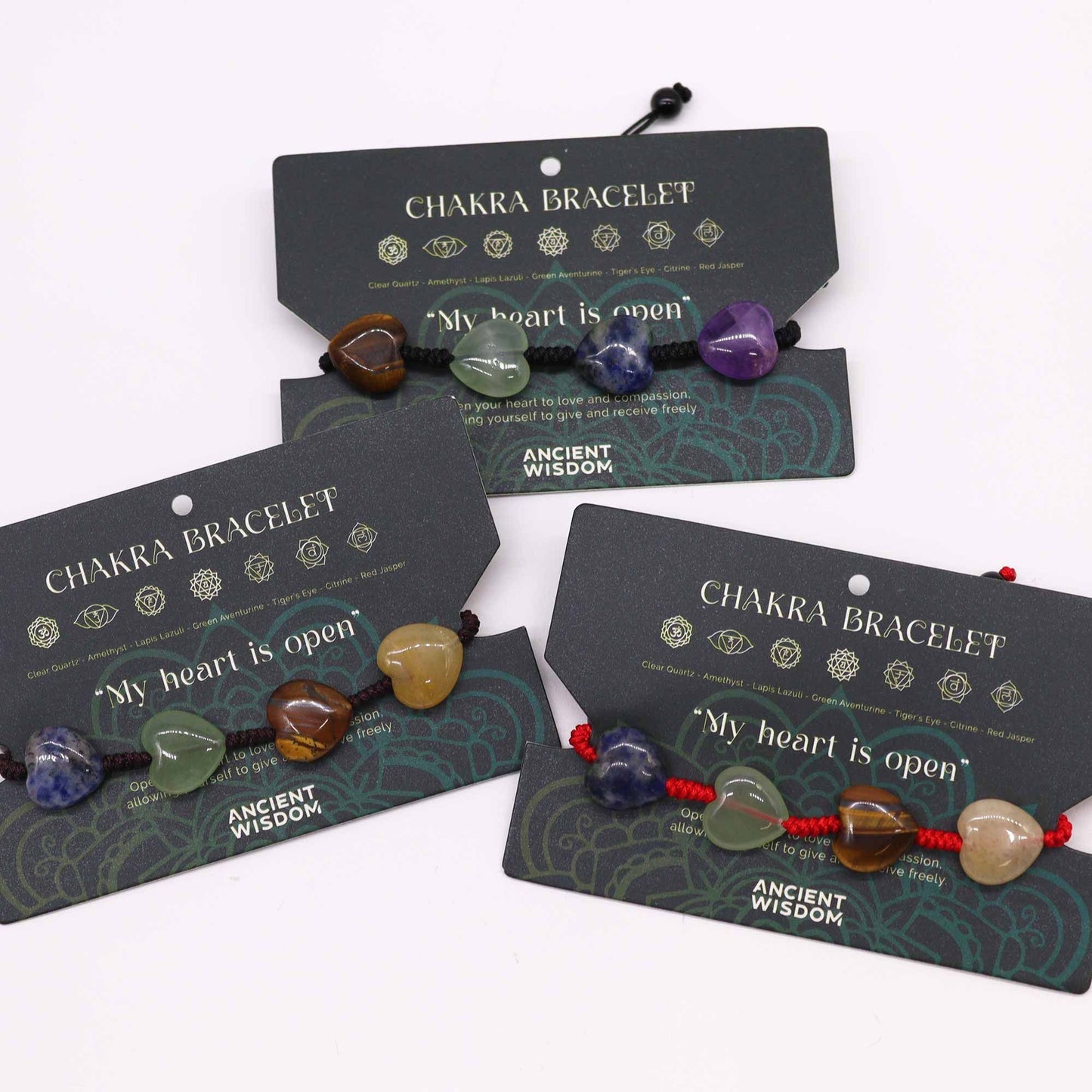Chakra Schnurarmbänder Herzen