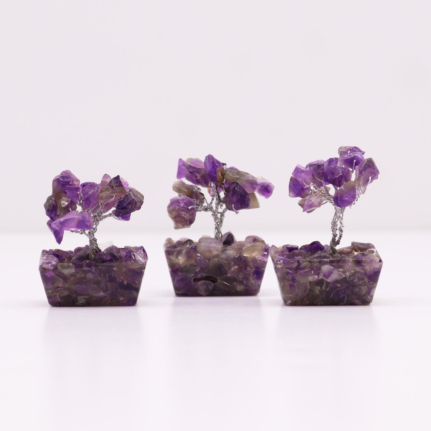 Mini Edelsteinbäume Auf Orgonite Basis - Amethyst Mit 15 Steinen