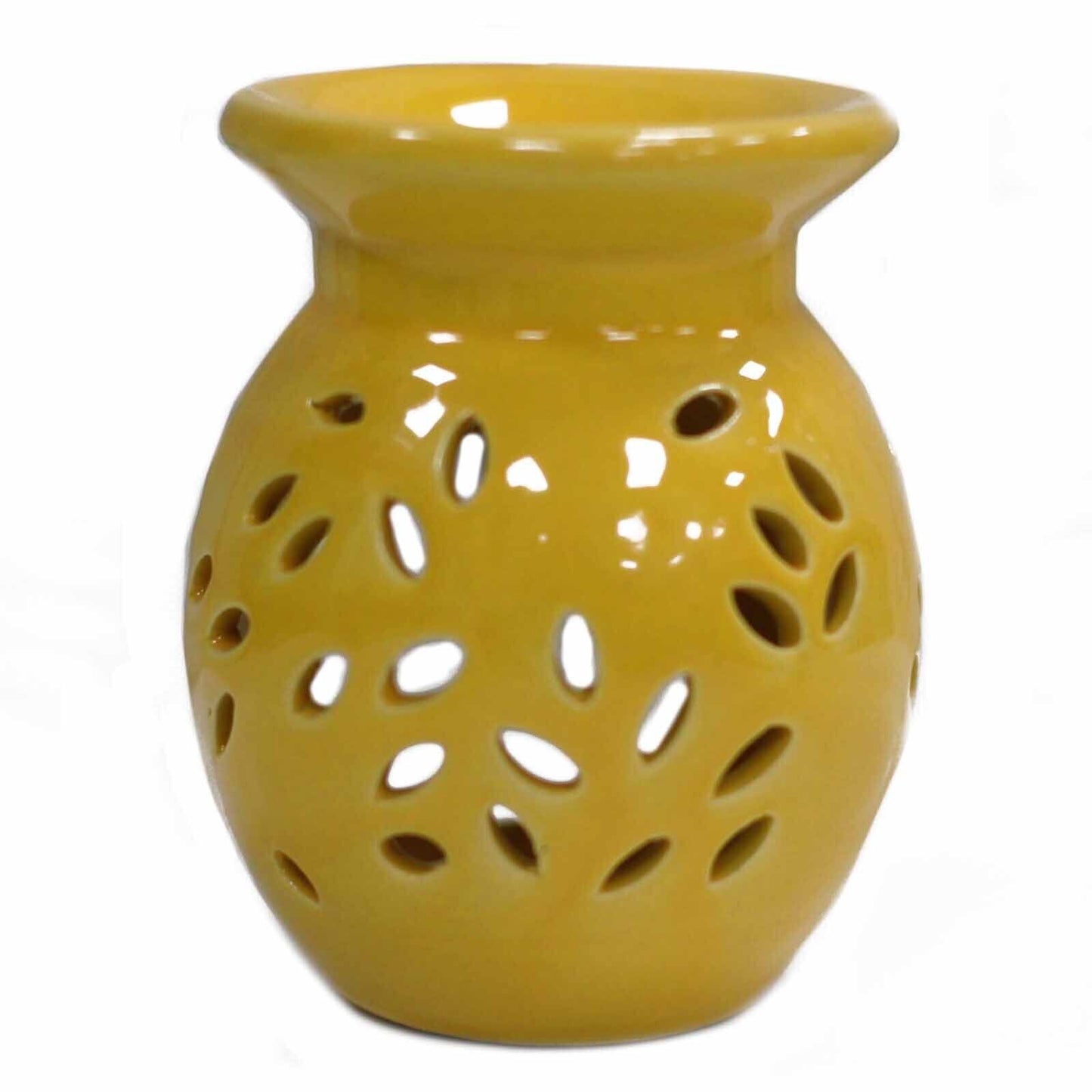 Blumenölbrenner Orange Keramik Duftspender Wohnaccessoire