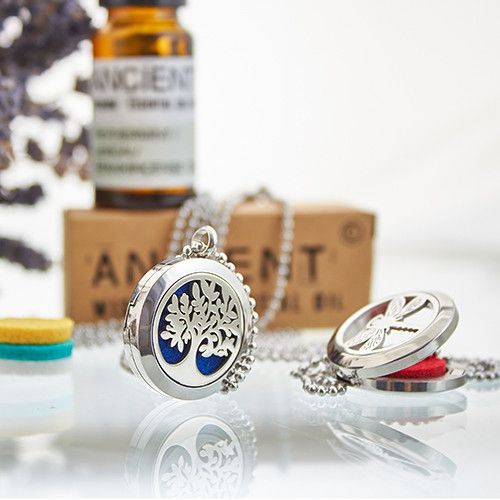 Aromatherapie Schmuck Halskette Baum Des Lebens 25mm