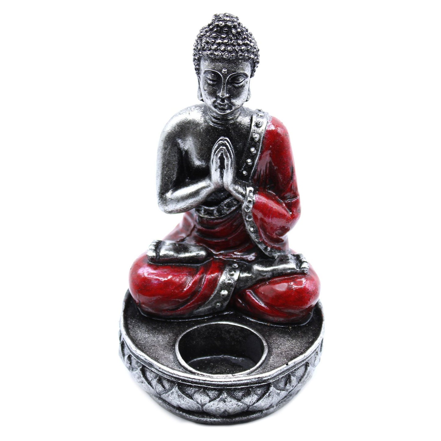 Buddha Kerzenhalter Rot Mittelgröß