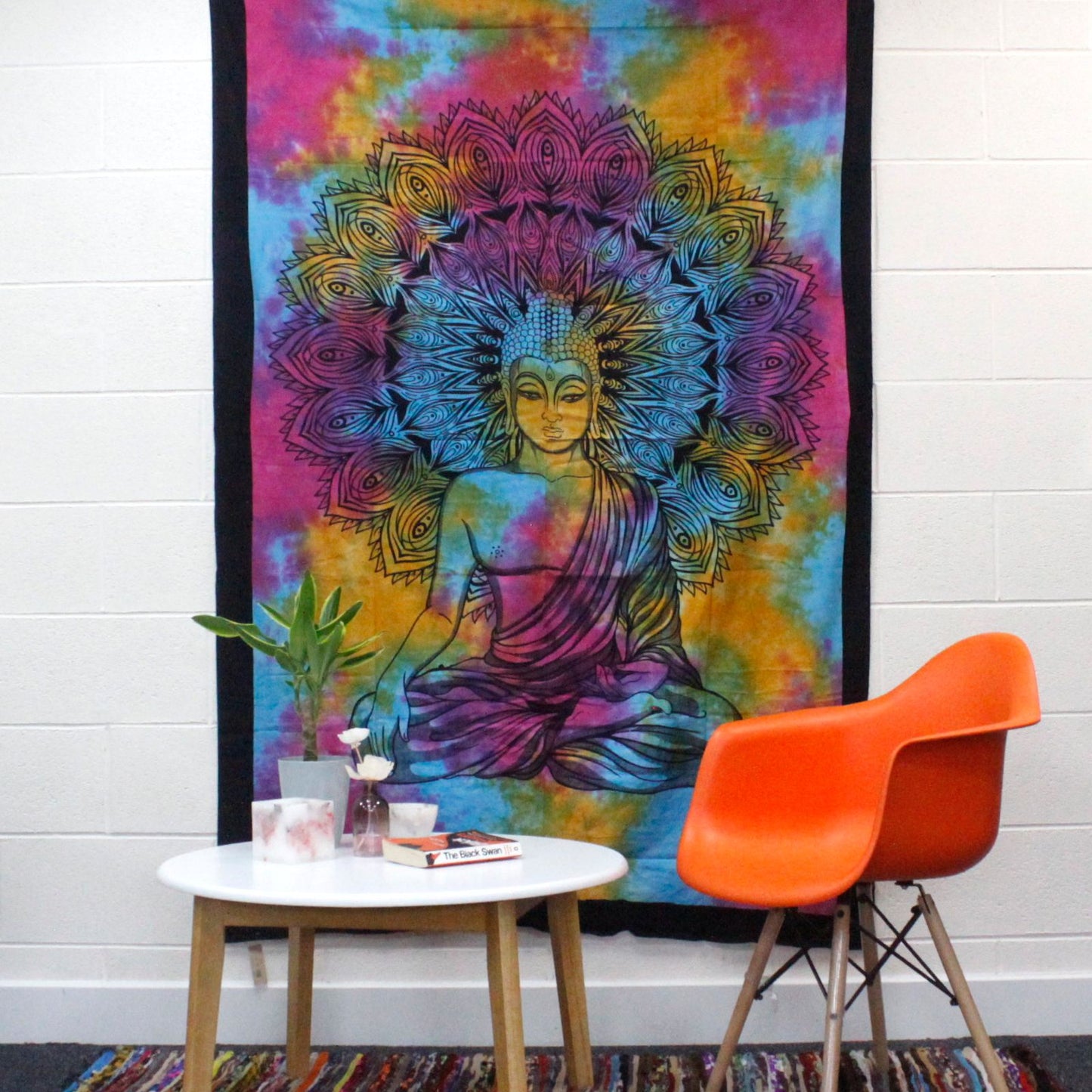 Einzelne Baumwollbettdecke Mit Wandbehang Friedlicher Buddha 130cm x 200cm