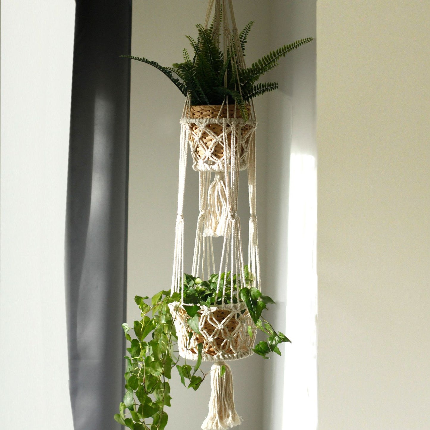 Makramee Blumentopf Halter Doppel Halter