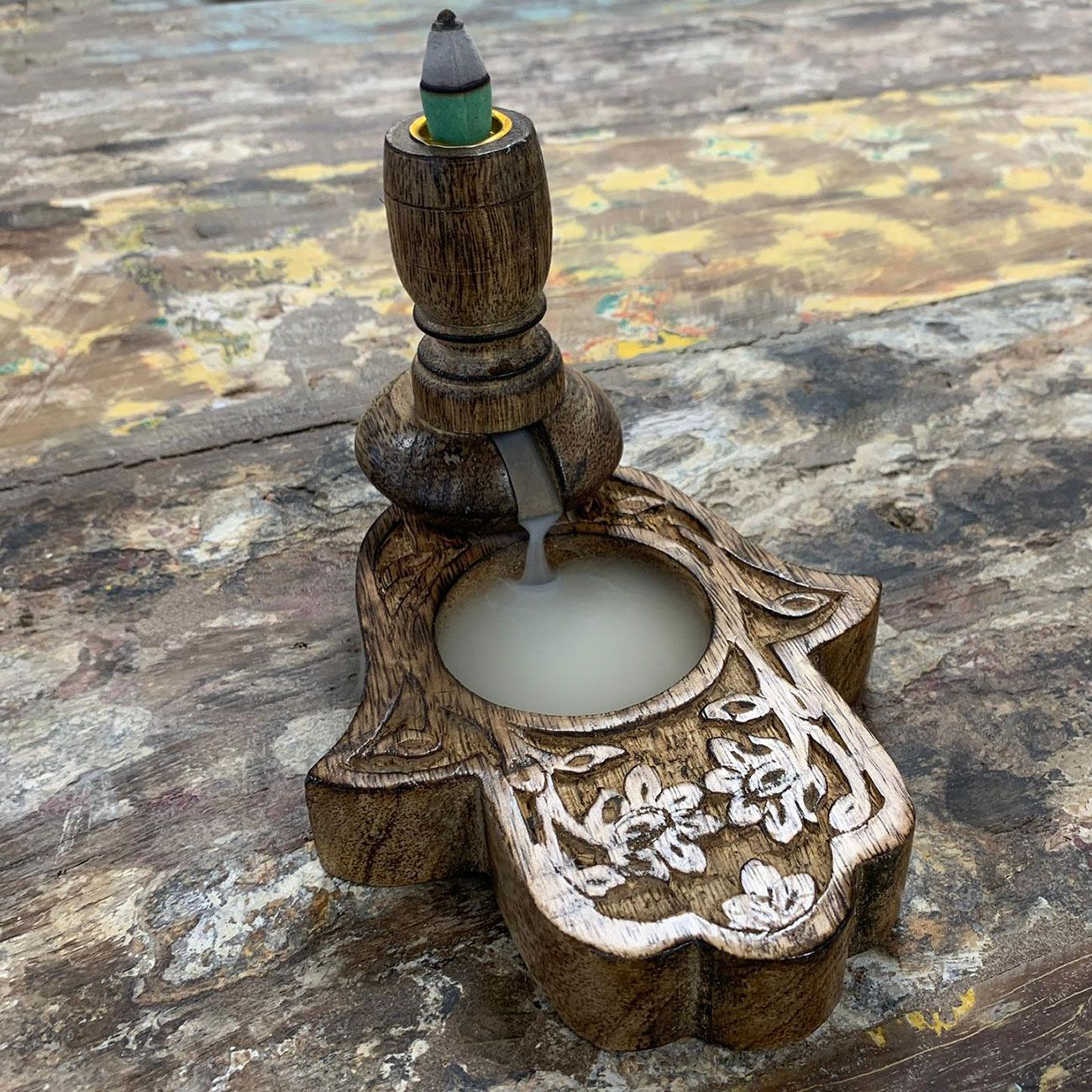 Sm Mango Holz Rückfluss Brenner - Hamsa