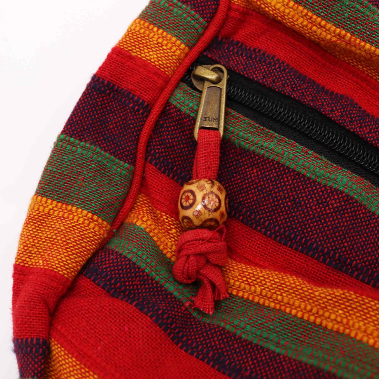 Lrg Nepal Sling Bag Mit Verstellbarem Tragegurt In Sonnenuntergangsrot