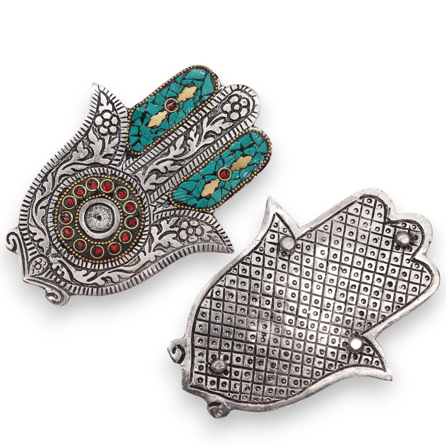 Grüner Kleiner Hamsa Räucherstäbchenhalter 13x5,5cm