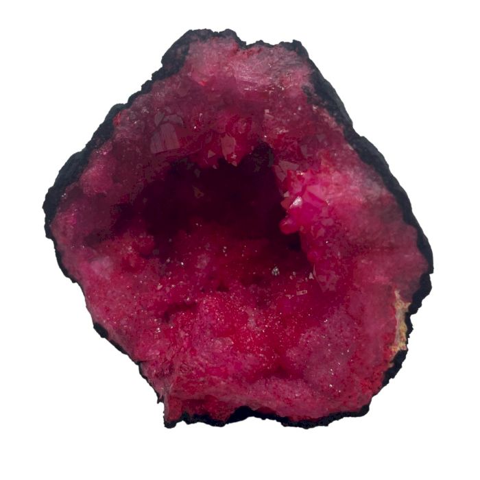 Farbige Kalzit Geoden Schwarz Gestein Dunkelrot
