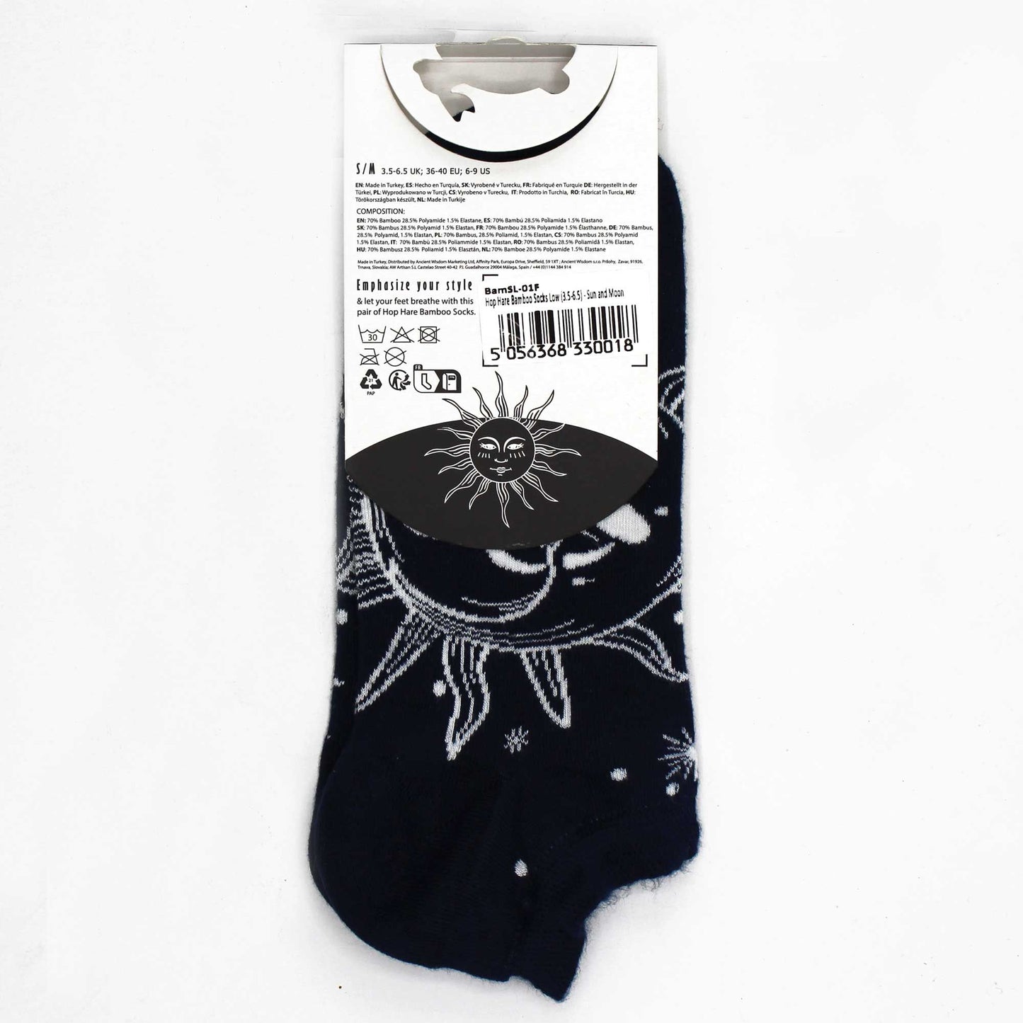 SM Hop Hare Bambus Socken Niedrig 36-40 Sonne und Mond