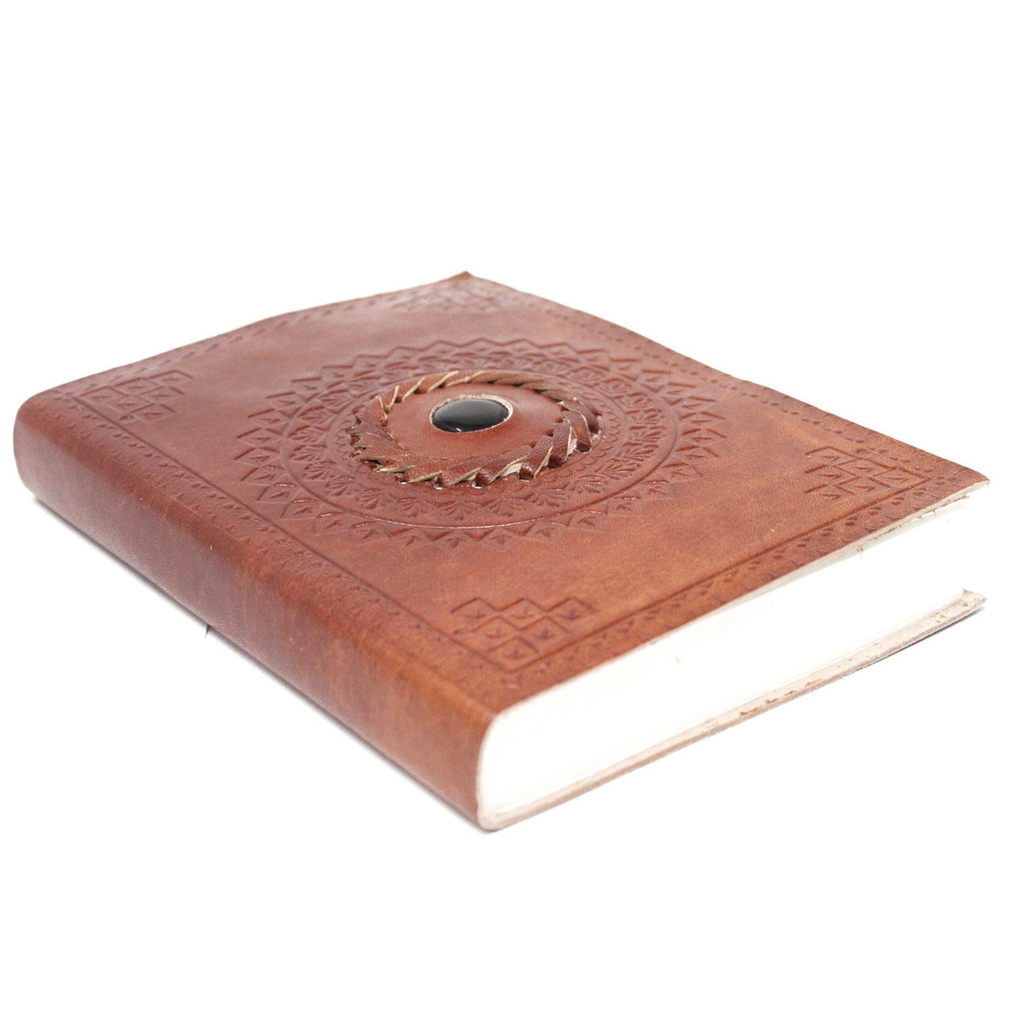Leder Schwarz Onyx Notizbuch 17x12 cm