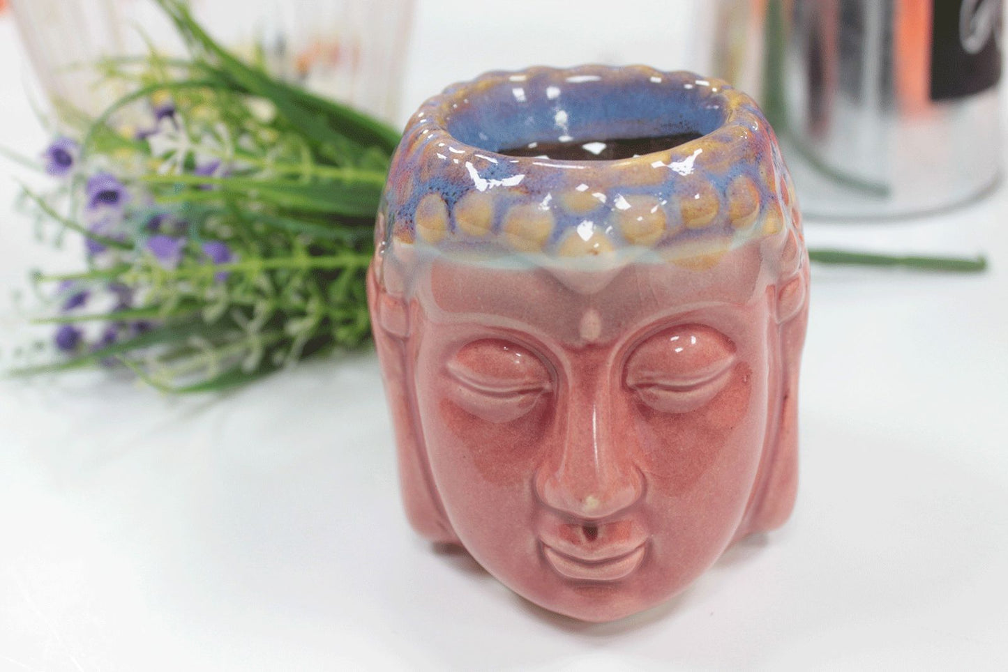 Buddha Ölbrenner - Rosa und Türkis