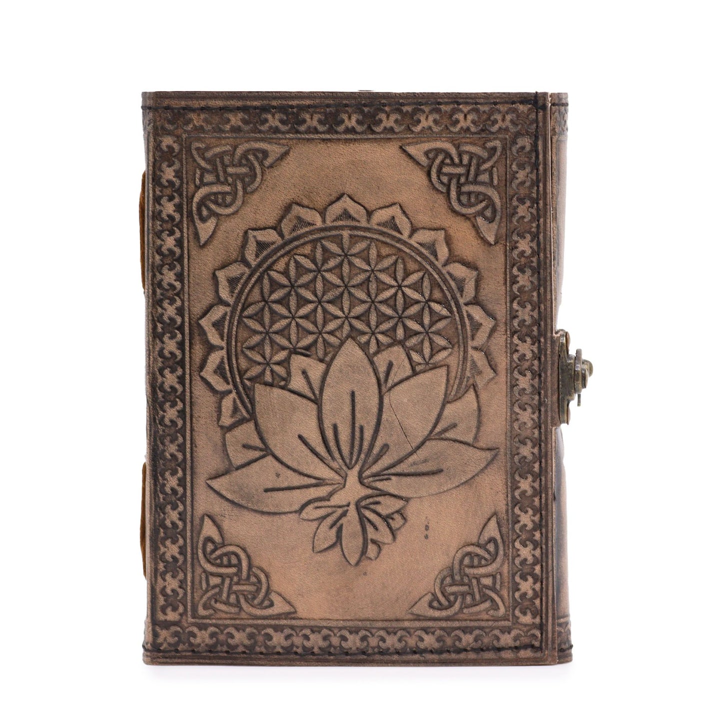 Lotus Mandala Esoterisches Notizbuch Antikes Grau 200 Seiten Stichkante 17.5x12.5x3cm