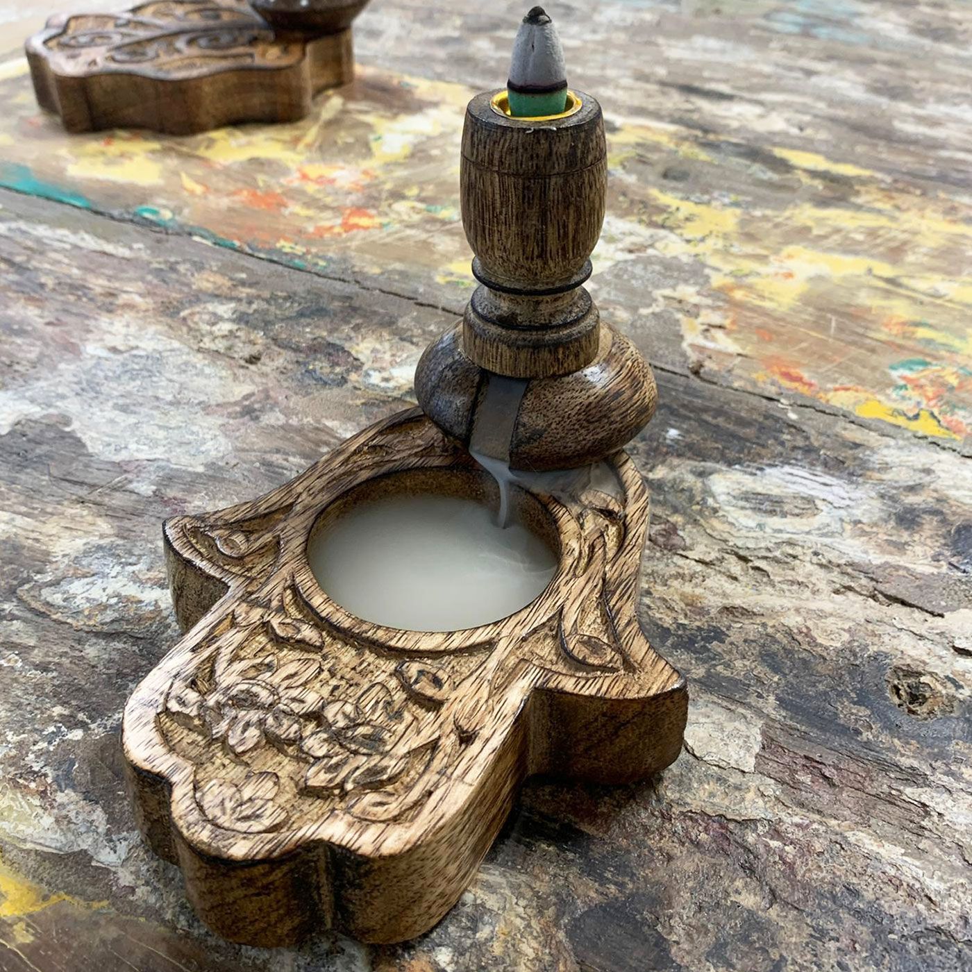 Sm Mango Holz Rückfluss Brenner - Hamsa