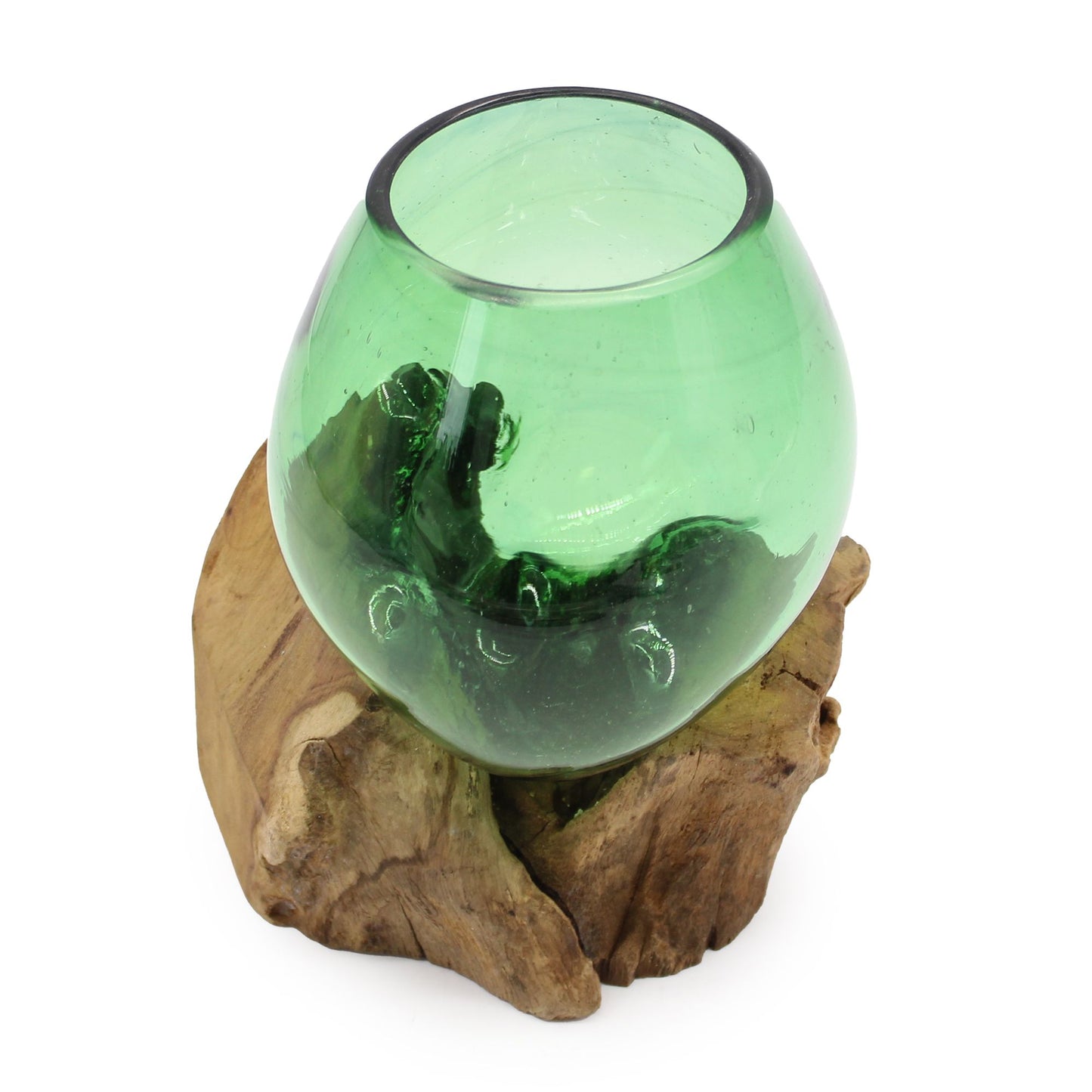 Recycelte Bierflaschen Kleine Schüssel Auf Holz