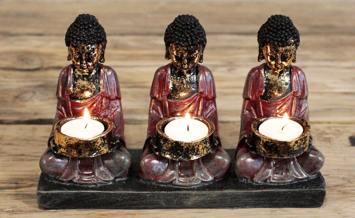 Antiker Buddha Drei Anhänger Kerzenhalter