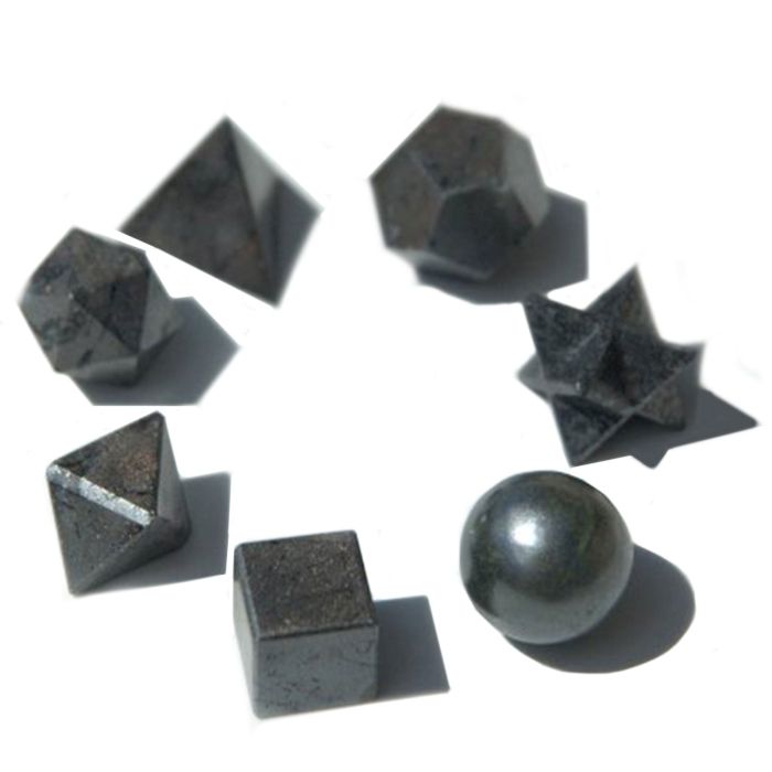 Geometrisches Sieben Teiliges Schwarzes Achat Set