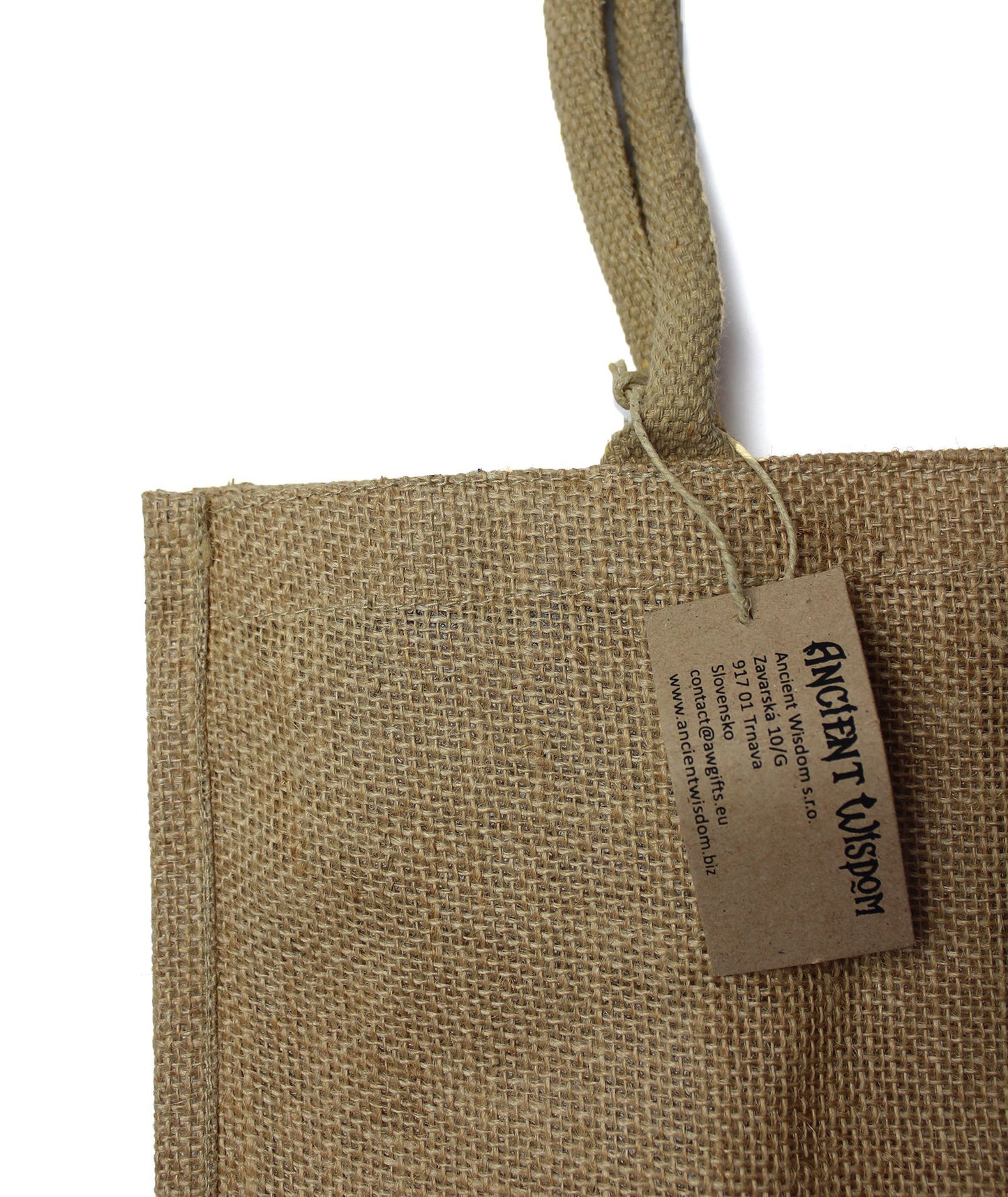 Große Jute Einkaufstasche Mit Flaschenhaltern