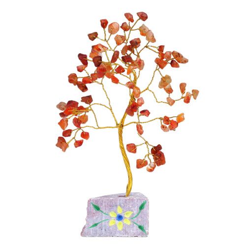 Karneol Edelstein Baum Mit 80 Steinen