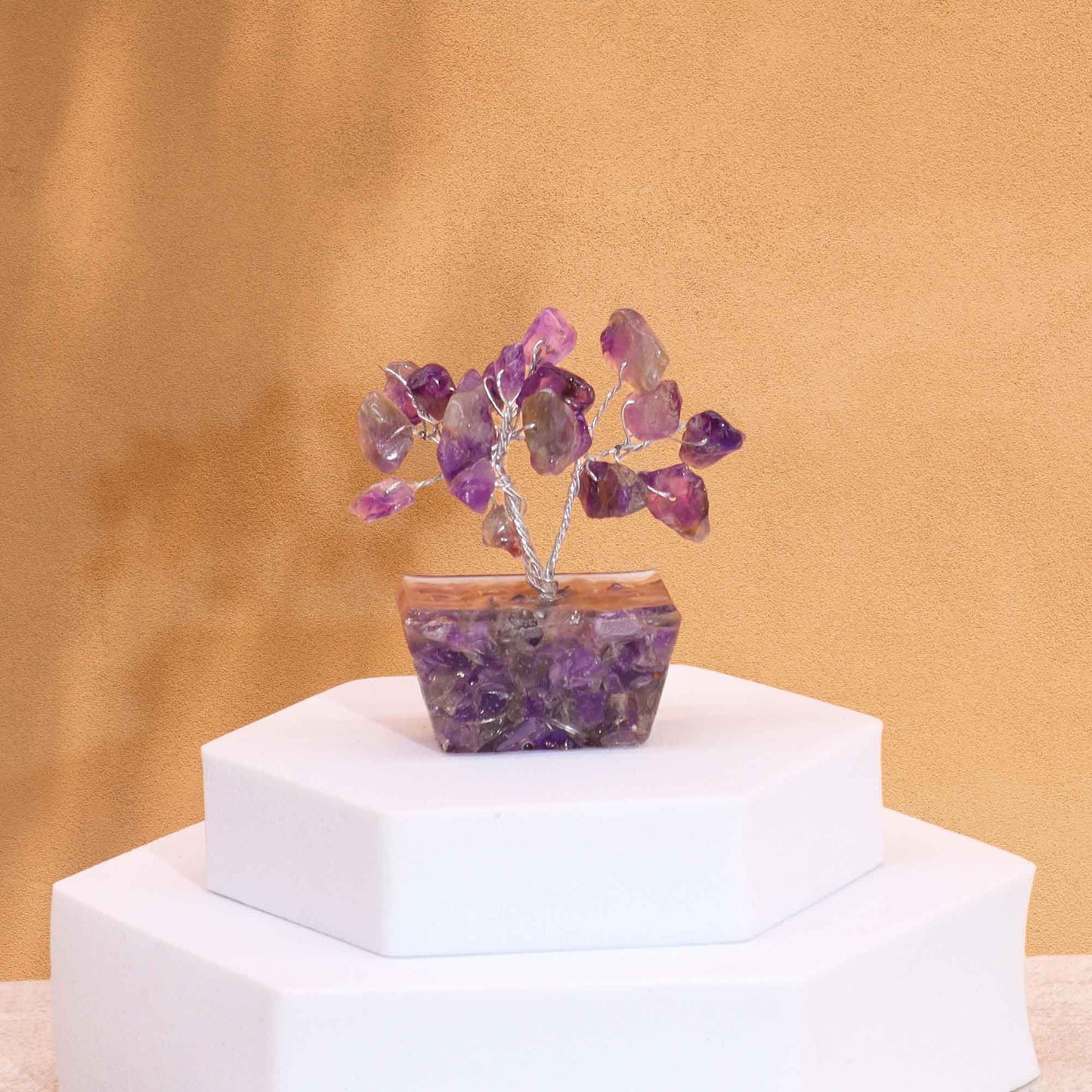 Mini Edelsteinbäume Auf Orgonite Basis - Amethyst Mit 15 Steinen