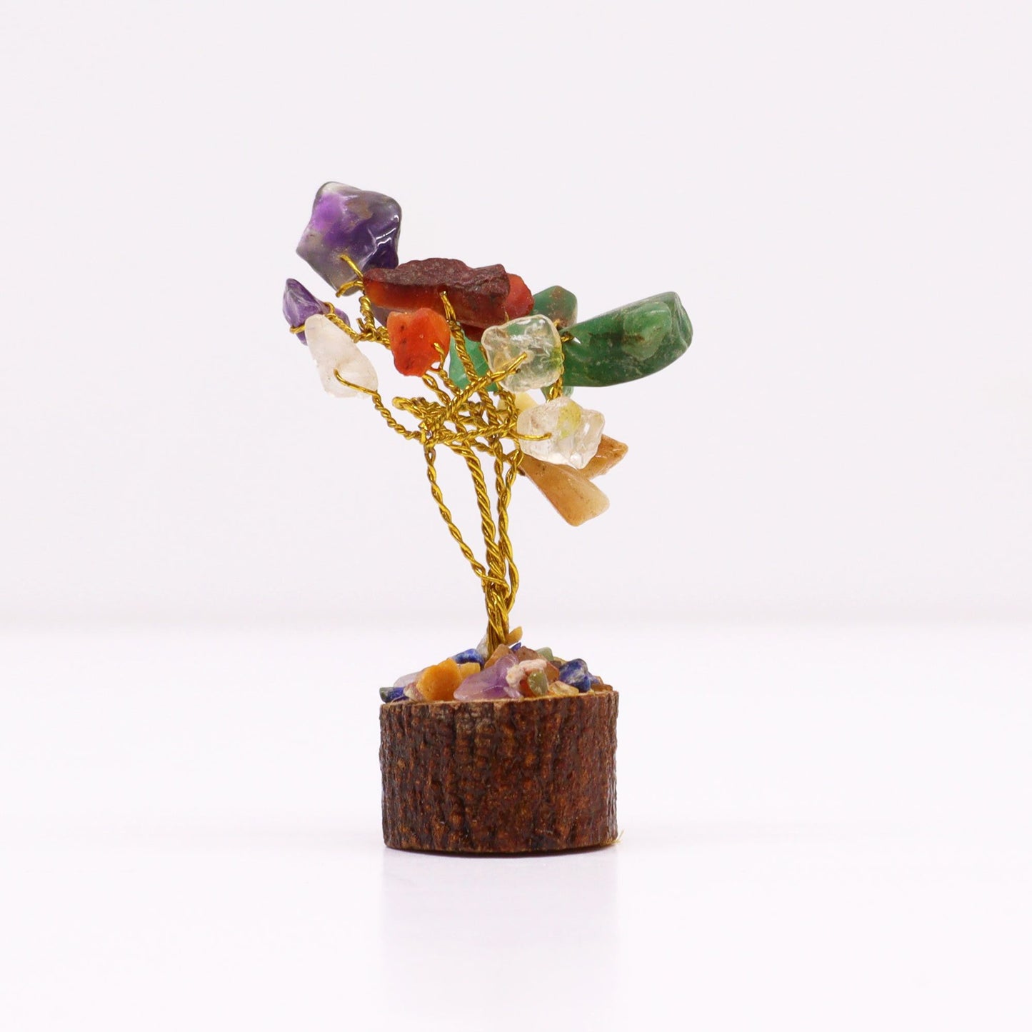 Mini Edelstein Bäume Auf Holzsockel - 15 Verschiedene Steine
