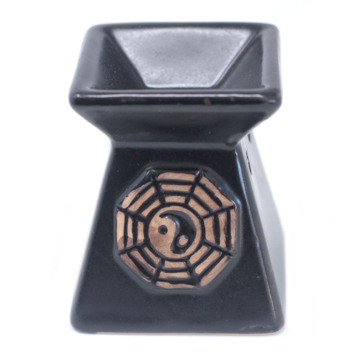 Klassische Yin Yang Ölverdampfer Aus Keramik Im Rustikalen Terracotta-Stil
