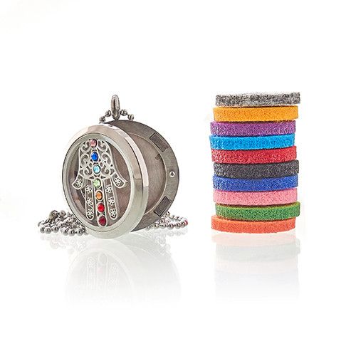 Aromatherapie Schmuck Halskette Hamsa Chakra 30mm