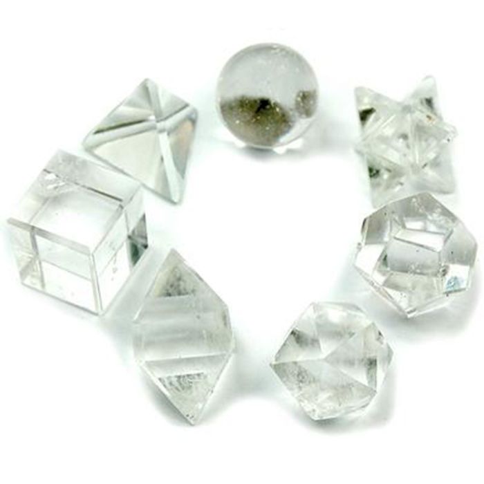 Geometrisches Sieben Teiliges Kristall Set