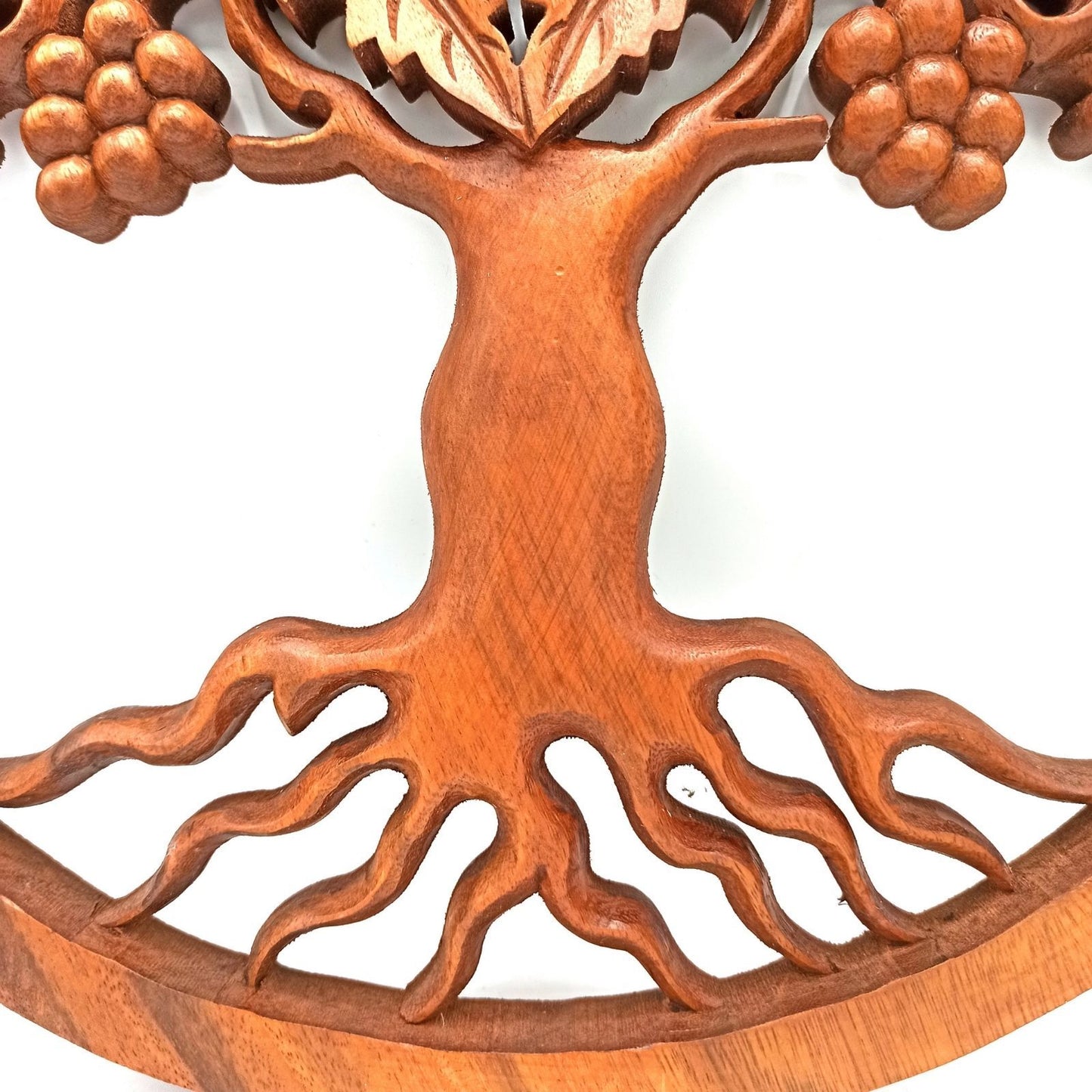 Baum Des Lebens Trauben Wandpaneel 40cm Handgeschnitzt Aus 100 Prozent Nachhaltigem Suar Holz