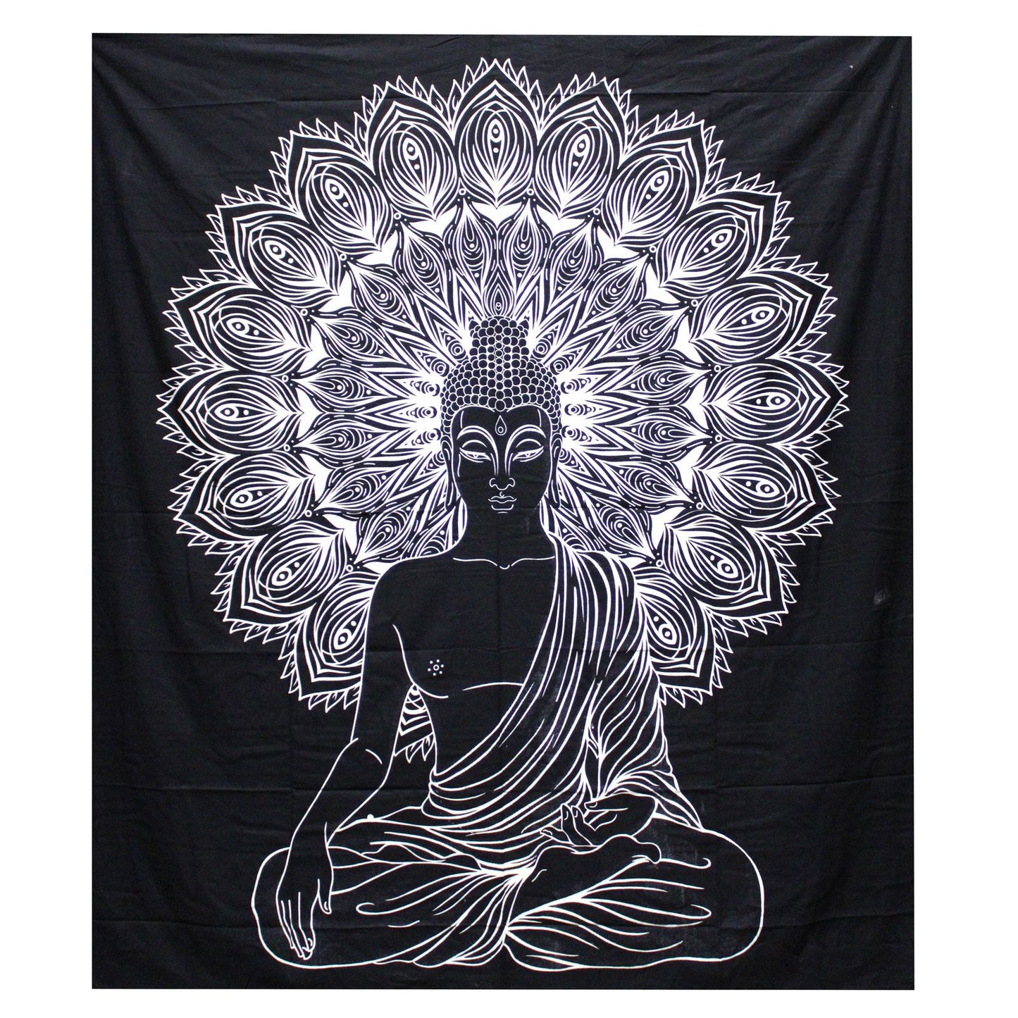 B&W Doppel Baumwolle Tagesdecke Und Wandbehang Buddha
