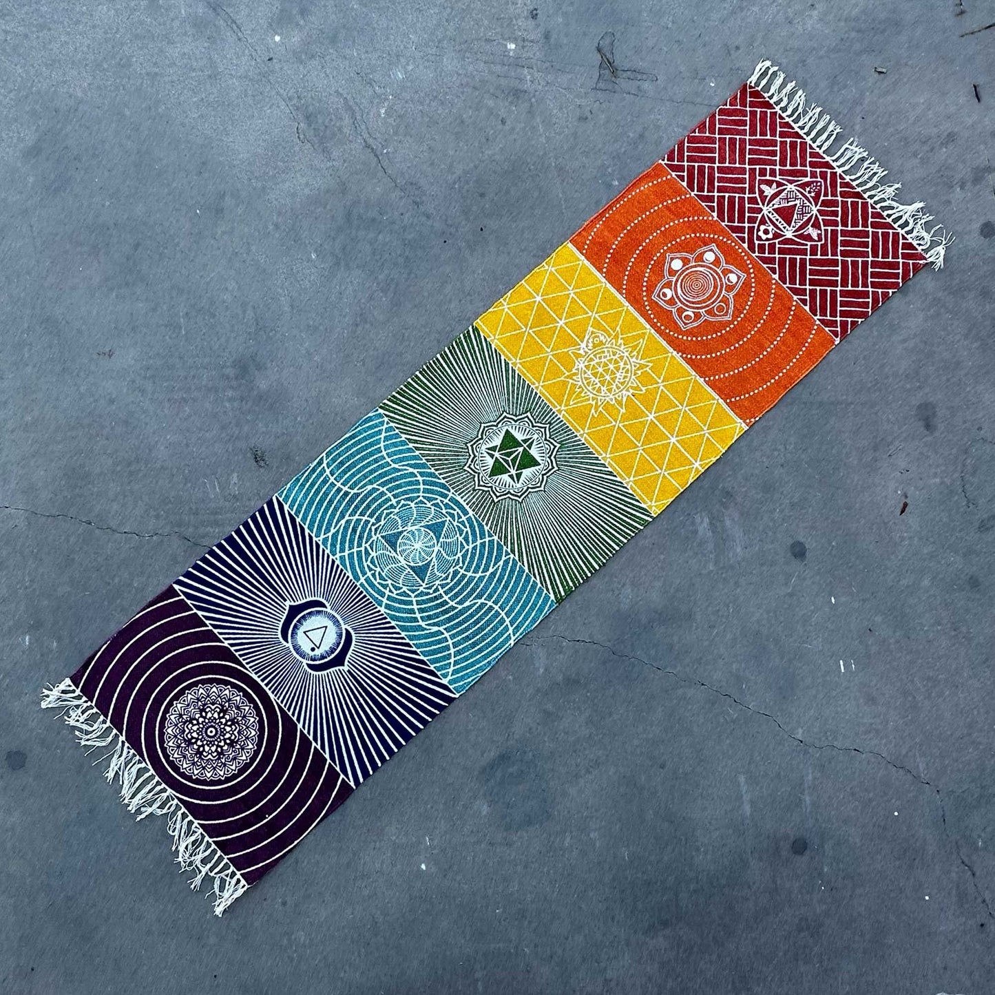 100 Prozent Baumwolle Yoga Teppich 60x200cm 7 Chakras