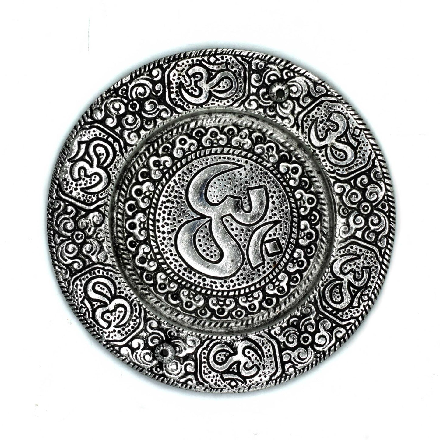 Polierter Aluminium Om Runder Räucherstäbchenhalter 11cm