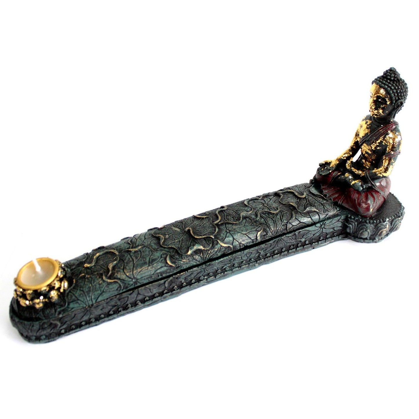 Antiker Buddha Räuchergefäß Und Box