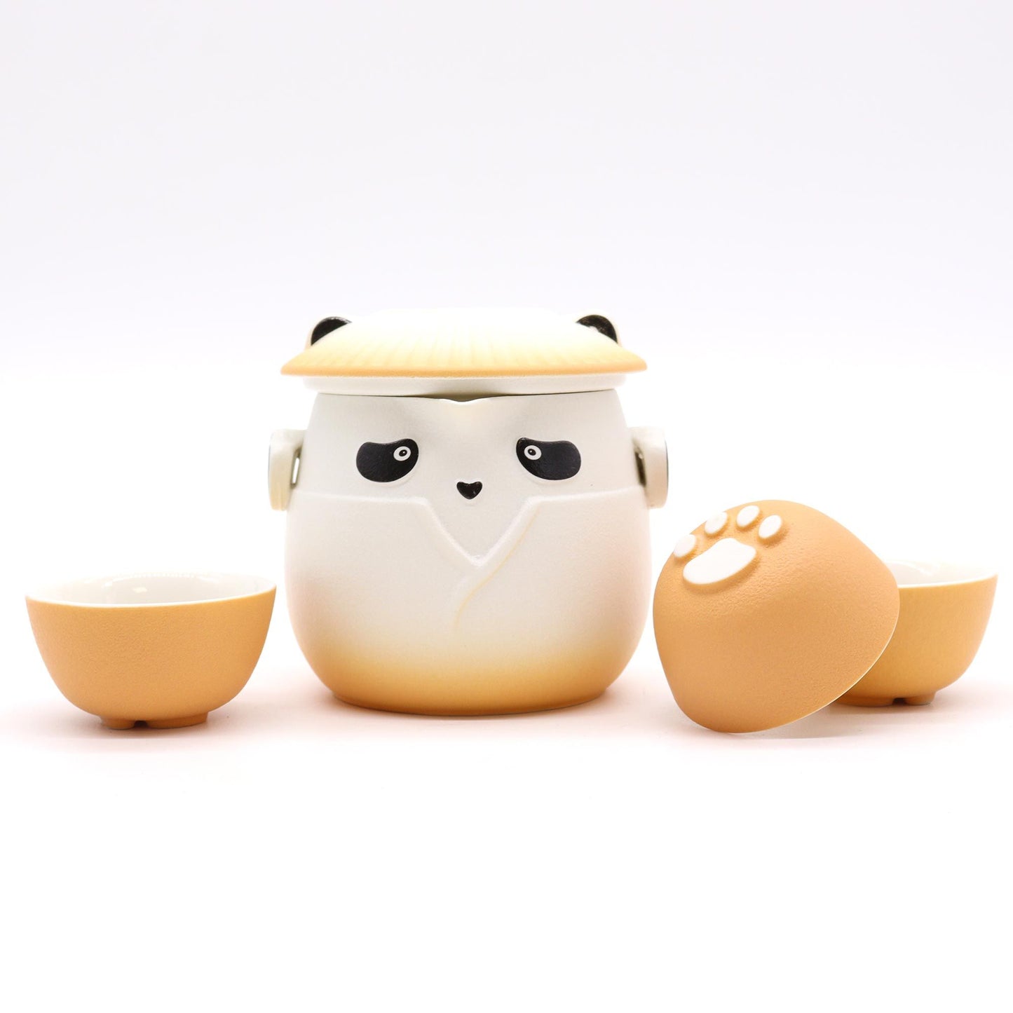 Panda Teekannen Set Mit Drei Tassen Orange