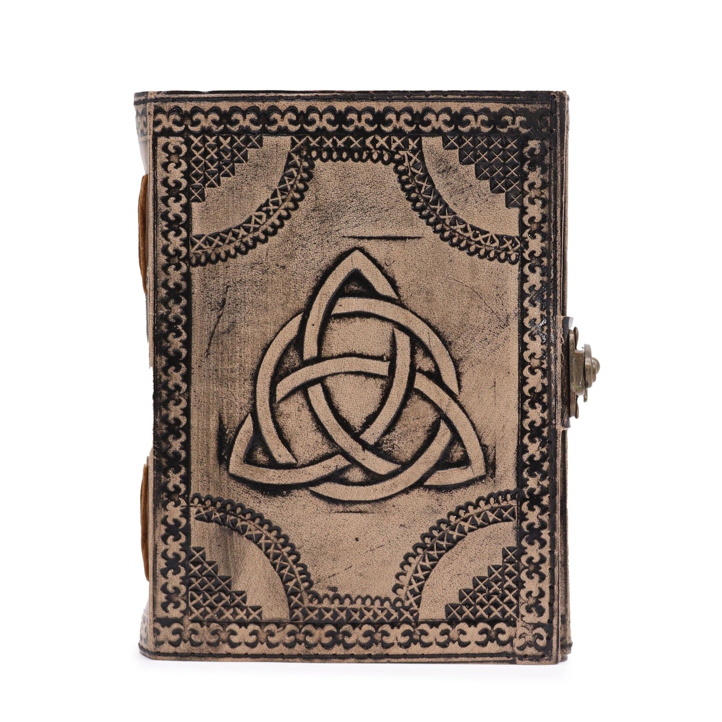 Kreis Triquetra Esoterisches Notizbuch Rot Braun 200 Seiten Stichkante 17.5x12.5x3cm