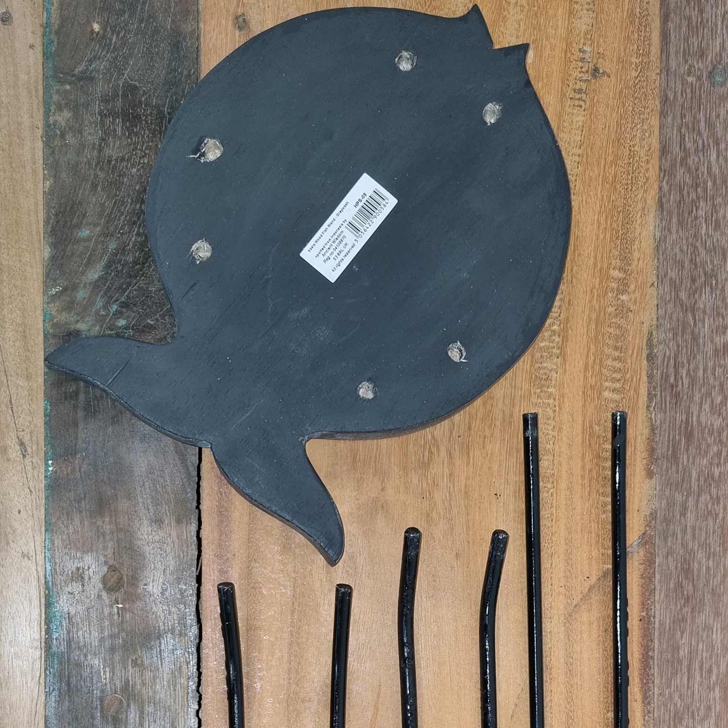 Albasia Holz Fischständer Terrakotta