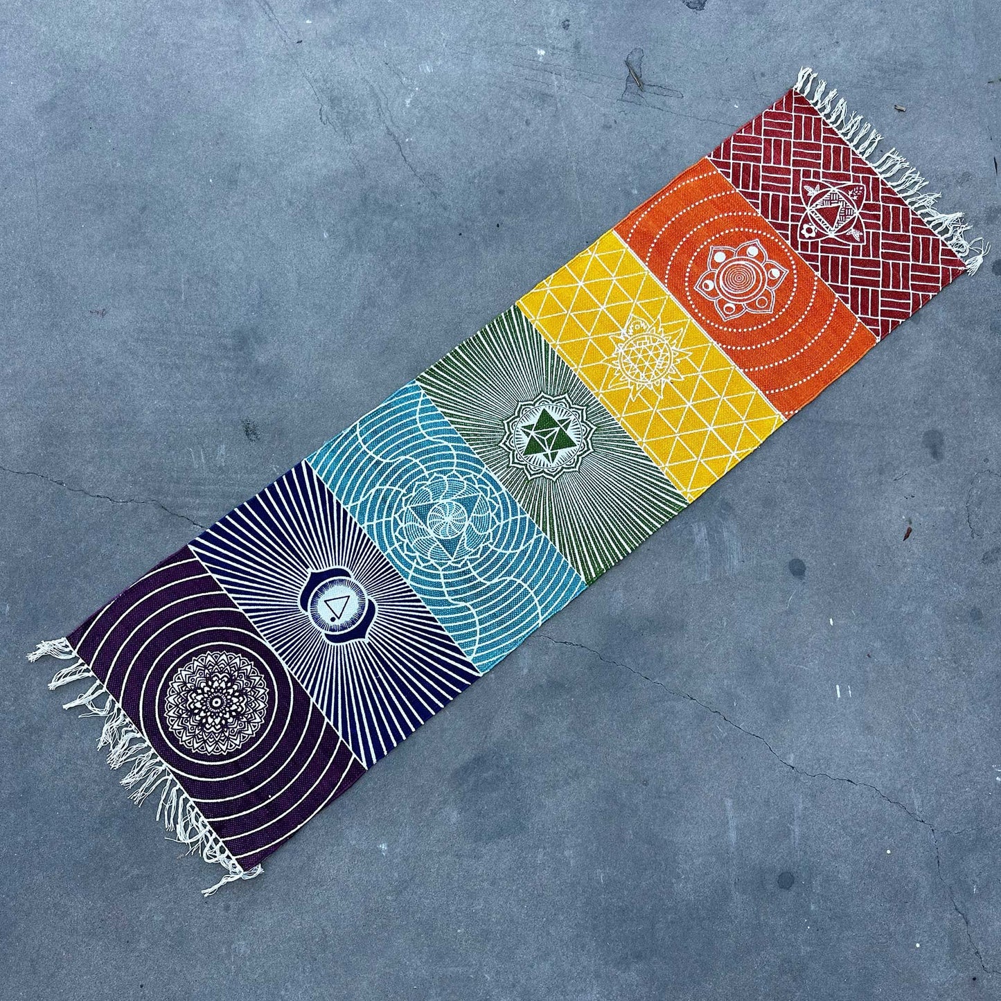 100 Prozent Baumwolle Yoga Teppich 60x200cm 7 Chakras