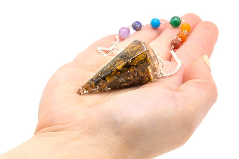 Orgonit Power Chakra Pendel Tigerauge