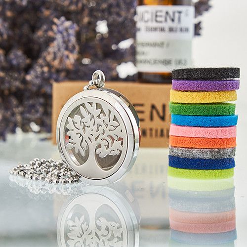 Aromatherapie Schmuck Halskette Baum Des Lebens 30mm