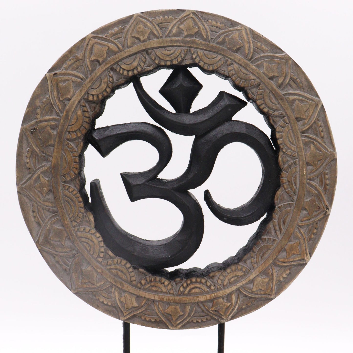 Buddha Feng Shui Set Om Grau und Schwarz Zwei Designs