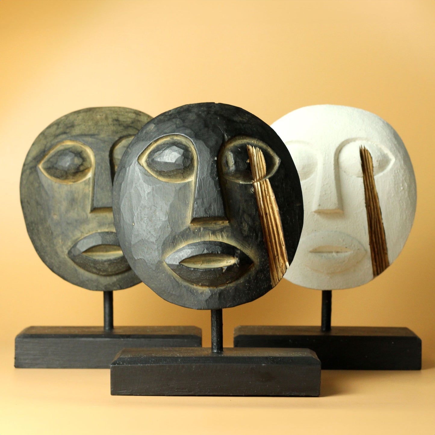 Timor Tribal Dekorative Maske Antik 27x20cm