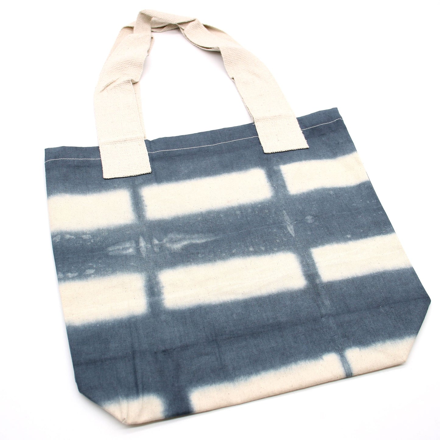 Natürlicher Tye-Dye Baumwollbeutel 8oz 38x42x12cm Graue Blöcke Natürlicher Griff
