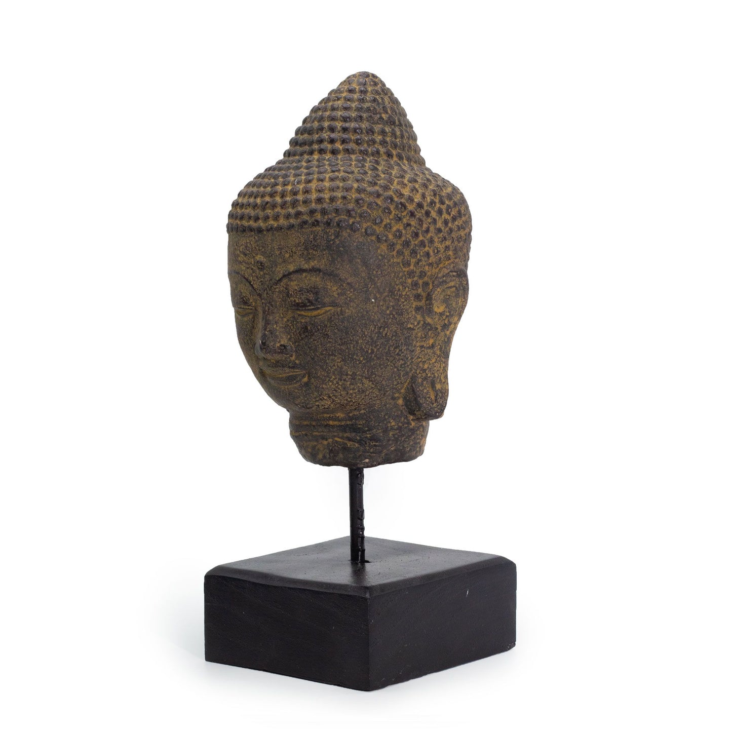 Stille Buddha Kopf Auf Stand Grau
