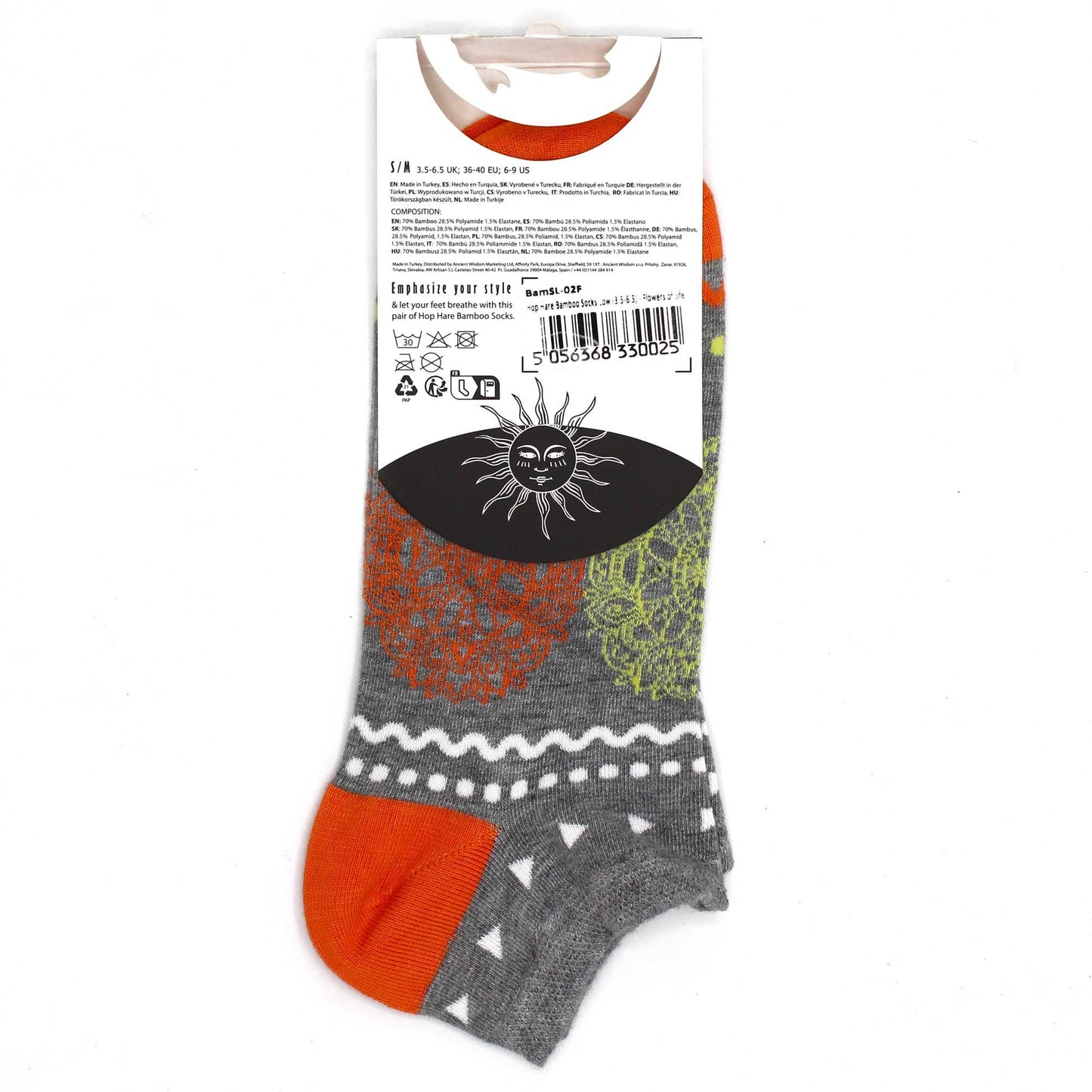 SM Hop Hare Bambus Socken Niedrig 36-40 Blumen Des Lebens