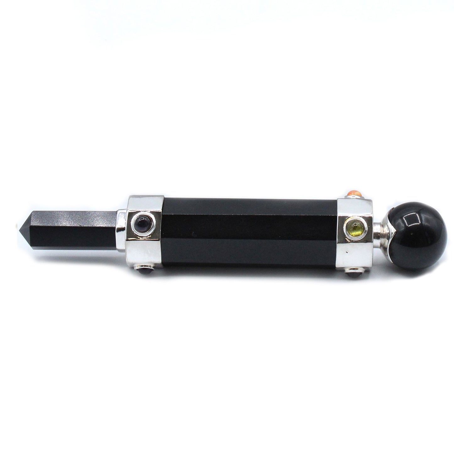 Sechseckiger Kristall Heilungsstab 12cm Schwarzer Achat