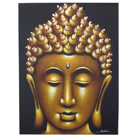 Buddha Gemälde mit Gold Sand Finish