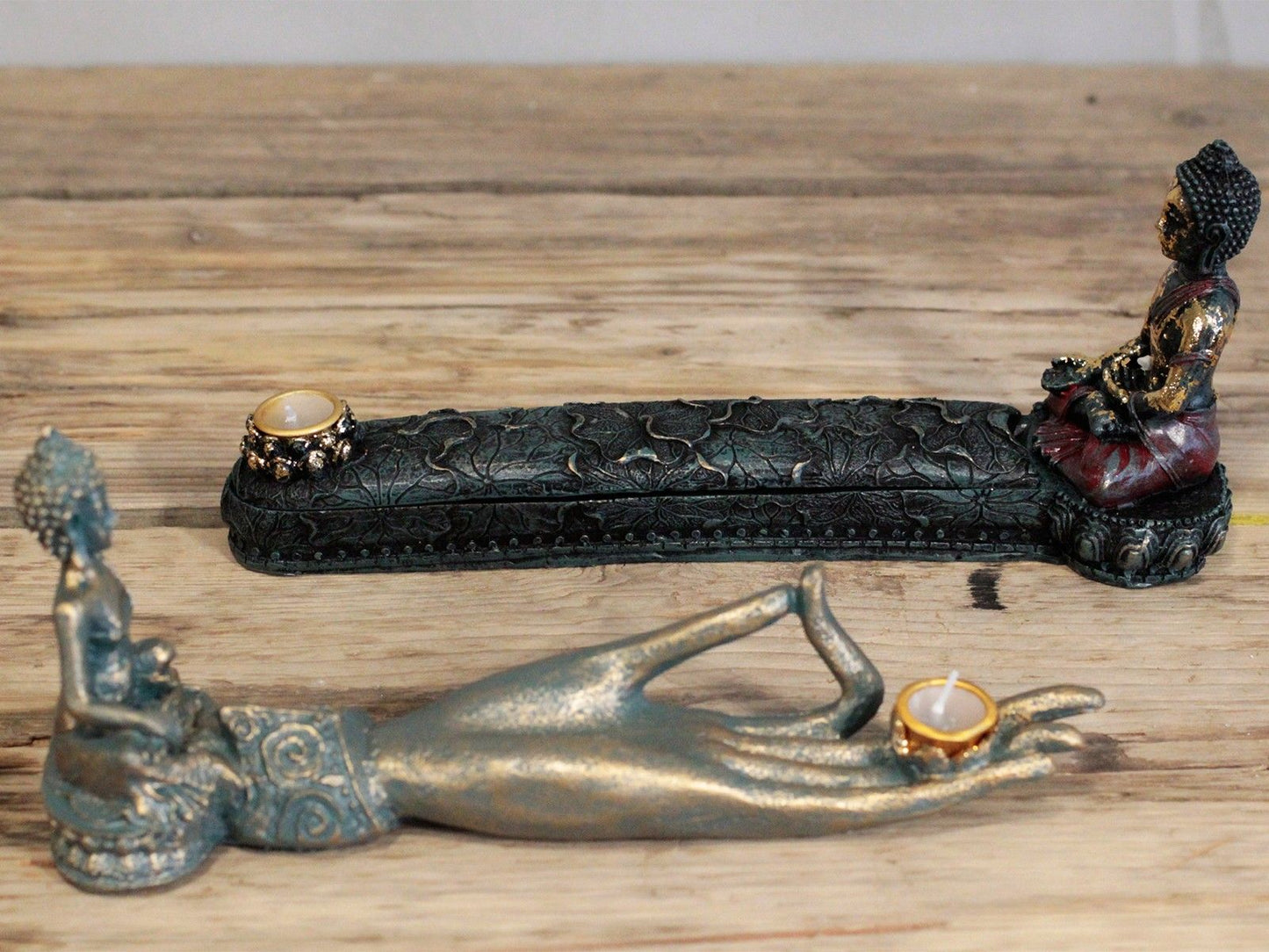 Antiker Buddha Räuchergefäß Und Box