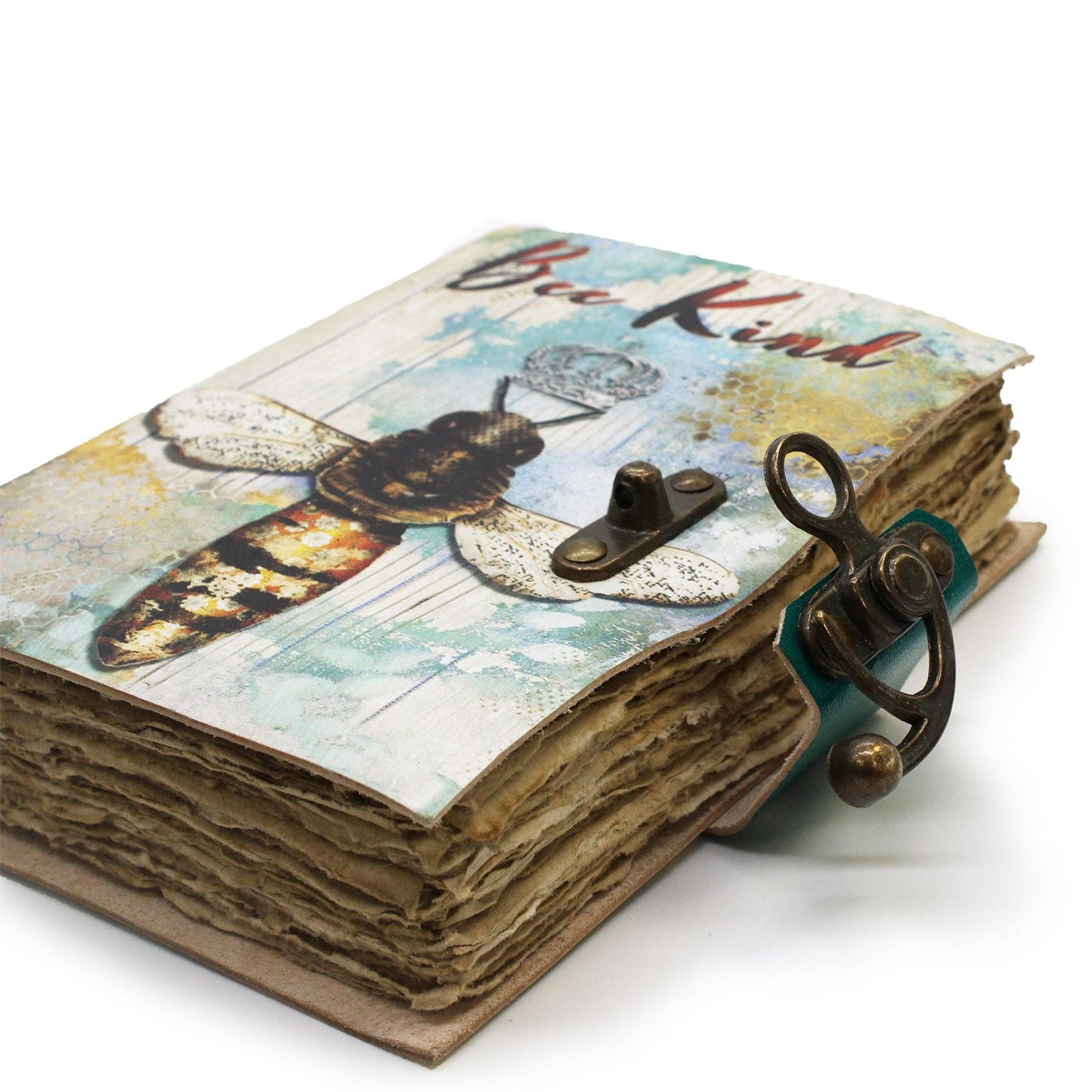 Leder Notizbuch Bee Kind Mit Deckle Edge 7x5 Zoll