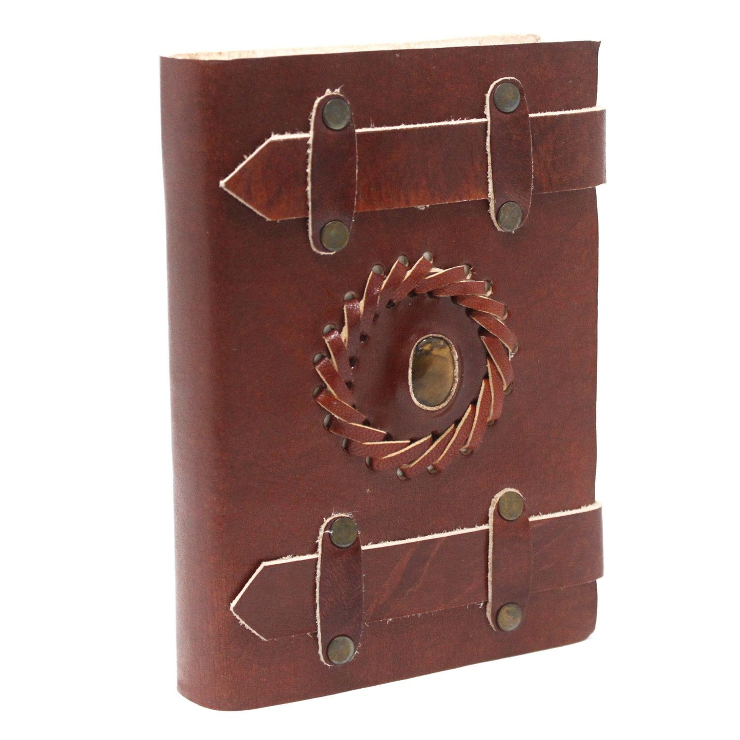 Leder Tigereye Mit Riemen Notizbuch 15x10 cm