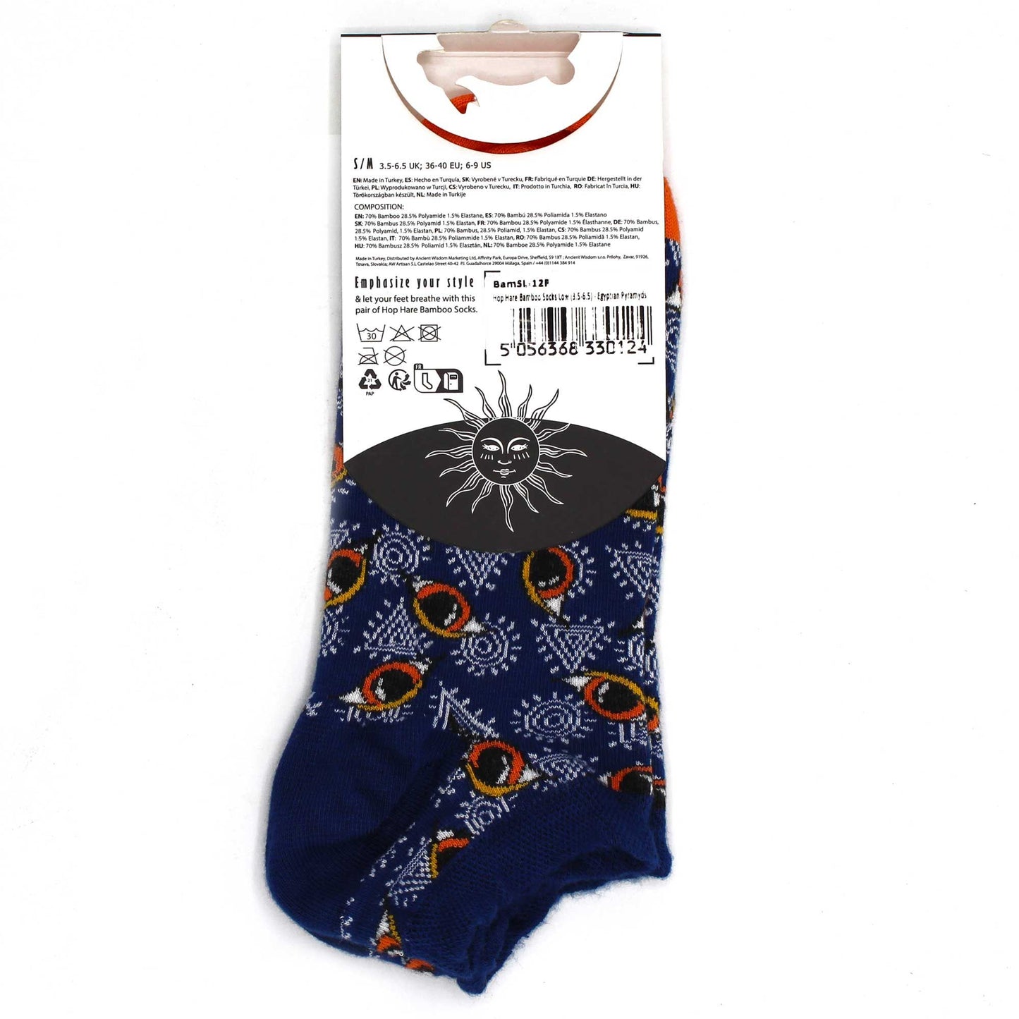 ML Hop Hare Bambus Socken Niedrig 41-46 Ägyptische Pyramiden