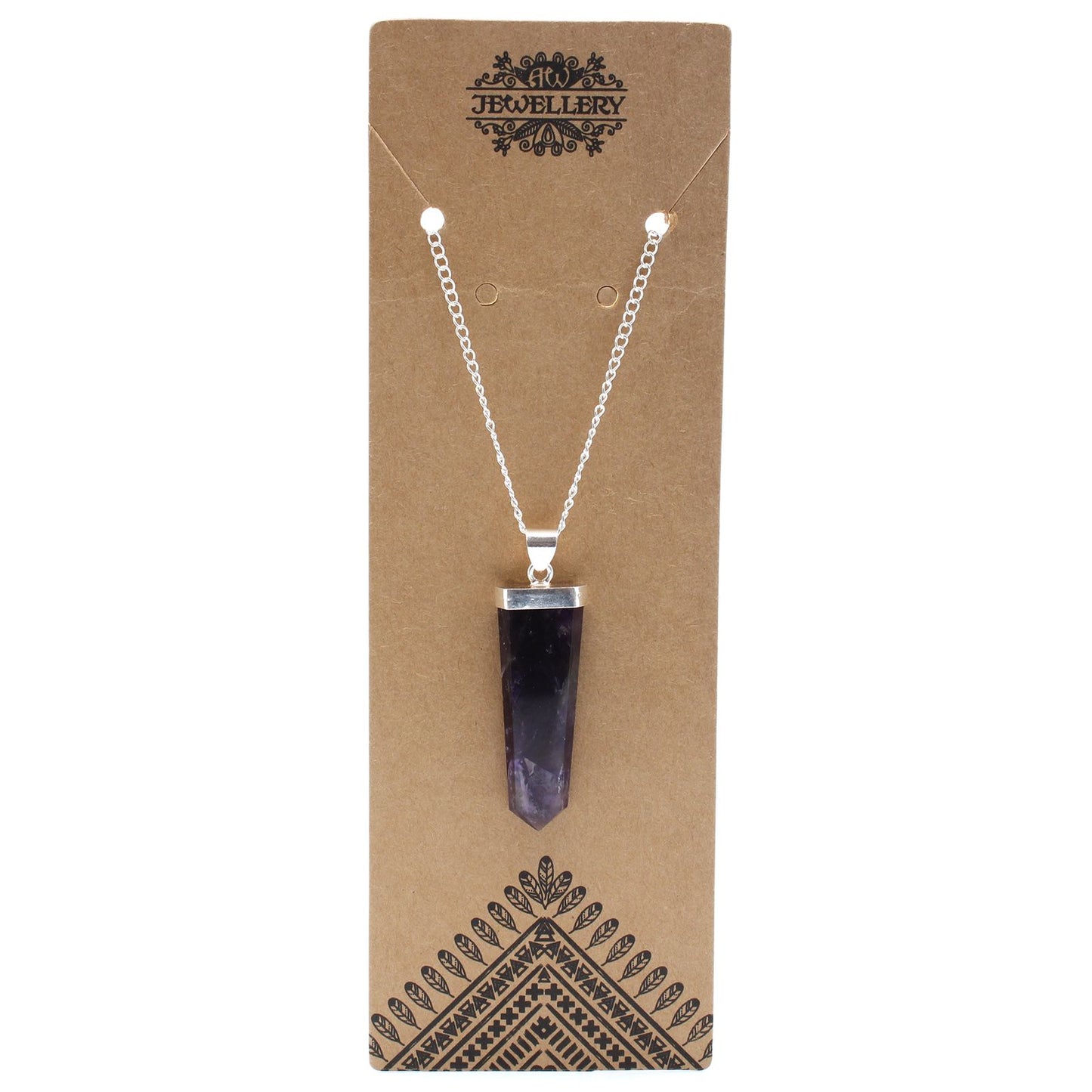 Edelstein Flach Bleistift Anhänger - Amethyst